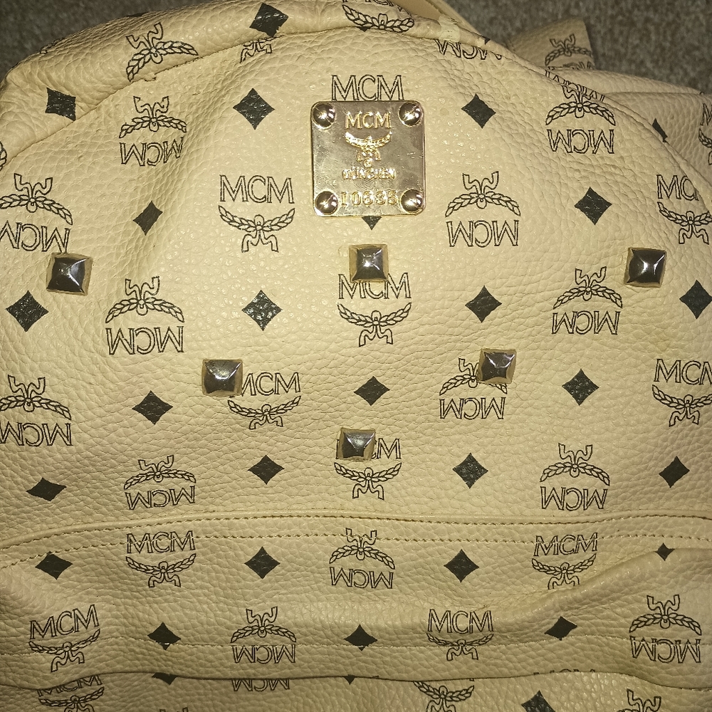 Beige monochrome MCM Leather bag